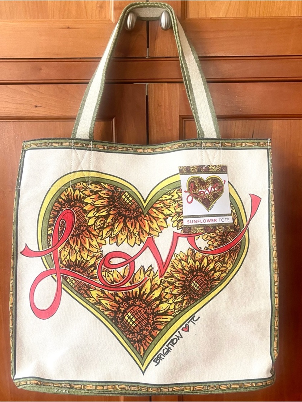 Brighton Spacious Sunflower Love Tote Bag Featuring Artwork By Tom Clancy